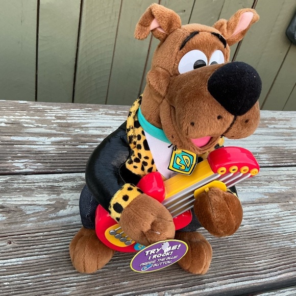 Other - Vintage Rare Rock n' Roll Scooby Doo 11" Talking Plush + Musical Light Up Guitar
